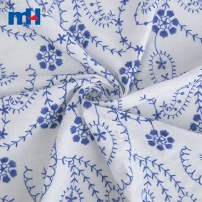 Cotton Lace Fabric with Embroidered Patterns