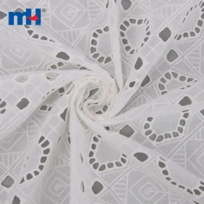 100% Cotton Embroidered Eyelet Fabric