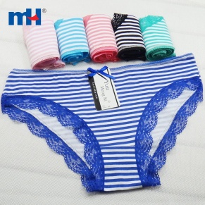 Moisture Wicking Cotton Panties with Strips