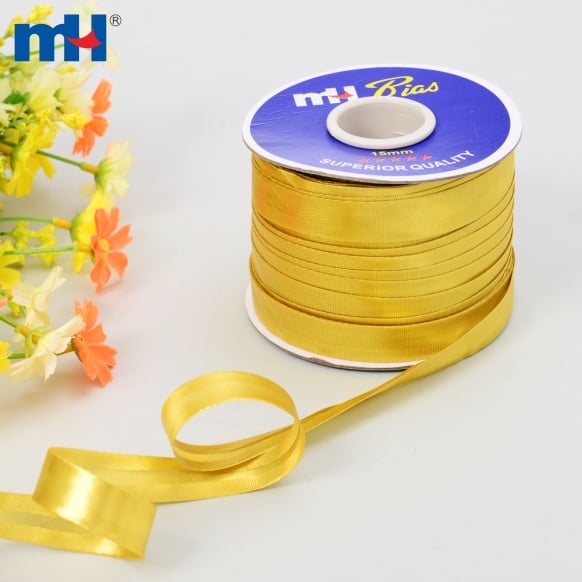 metallic gold satin bias tape
